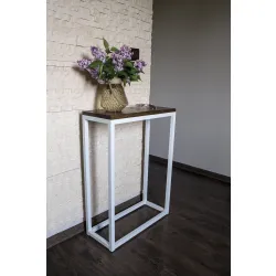 Konsola loft z drewnianym blatem SK1 industrialna